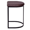 26 Inch Counter Height Stool with Vegan Faux Leather Upholstery Black Iron Frame Dark Brown By The Urban Port UPT-272546