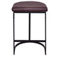 26 Inch Counter Height Stool with Vegan Faux Leather Upholstery Black Iron Frame Dark Brown By The Urban Port UPT-272546