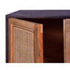 42 Inch Mango Wood Armoire Storage Cabinet 2 Cane Rattan Woven Doors 1 Drawer Brown Black By The Urban Port UPT-272551