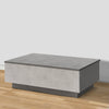 35 Inch Modern Rectangular Plinth Base Coffee Table with Storage Charcoal Gray By The Urban Port UPT-272742