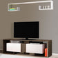 71 Inch Wooden TV Console Entertainment Media Center 2 Piece Set Wall Mounted Floating Shelf White Brown By The Urban Port UPT-272746