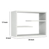 24 Inch Decorative Rectangular Wood Floating Wall Shelf with 3 Tier Storage White By The Urban Port UPT-272758