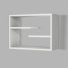 24 Inch Decorative Rectangular Wood Floating Wall Shelf with 3 Tier Storage White By The Urban Port UPT-272758