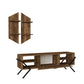 55 Inch Wood TV Console Entertainment Center 1 Drop Down Door 2 Wall Shelves Walnut Black By The Urban Port UPT-272763