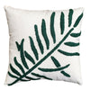 17 x 17 Inch 2 Piece Square Cotton Accent Throw Pillow Set Leaf Embroidery White Green Yellow By The Urban Port UPT-272775