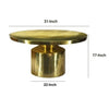 Zoe 30 Inch Modern Classic Round Metal Coffee Table with Pedestal Base Glossy Gold Brass By The Urban Port UPT-272897