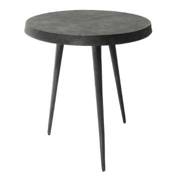 23 Inch Round Modern Minimalist Metal Side Table with Tripod Base Charcoal Black By The Urban Port UPT-272903