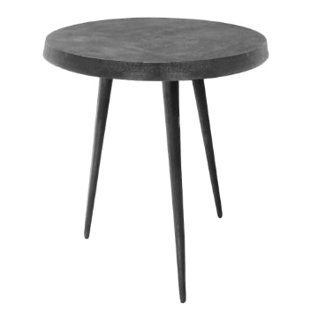 23 Inch Round Modern Minimalist Metal Side Table with Tripod Base Charcoal Black By The Urban Port UPT-272903