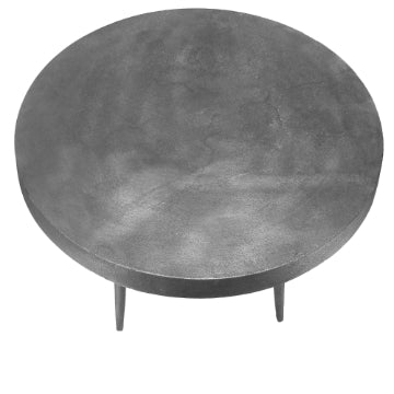 23 Inch Round Modern Minimalist Metal Side Table with Tripod Base Charcoal Black By The Urban Port UPT-272903