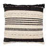 18 x 18 Square Cotton Decor Accent Throw Pillow Herringbone Design Embroidery Cream Black By The Urban Port UPT-273482