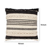 18 x 18 Square Cotton Decor Accent Throw Pillow Herringbone Design Embroidery Cream Black By The Urban Port UPT-273482