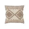 18 x 18 Square Cotton Decorative Accent Throw Pillow Raised Diamond Embroidery Beige By The Urban Port UPT-273487