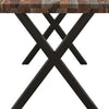 70 Inch Handcrafted Dining Table Solid Rosewood Rectangular Top with X Shape Iron Legs 2 Tone Brown and Black By The Urban Port UPT-273761