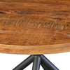 48 Inch Handcrafted Dining Table Solid Mango Wood Round Top with Iron Crisscrossed Legs Natural Brown and Black By The Urban Port UPT-273762