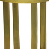 Cyrus 18 Inch Round Accent Side Table Cast Aluminum Arched Cut Out Frame Brass By The Urban Port UPT-274819