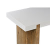 Kerry 48 Inch Rectangular Mango Wood Console Table Sled Base Glossy White Natural Brown By The Urban Port UPT-276362