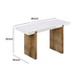 Kerry 48 Inch Rectangular Mango Wood Console Table Sled Base Glossy White Natural Brown By The Urban Port UPT-276362