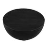 30 Inch Modern Art Coffee Table Round Drum Shape Solid Mango Wood Matte Black By The Urban Port UPT-276366