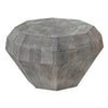 30 Inch Modern Art Coffee Table 3D Diamond Shape Solid Mango Wood Weathered Gray - UPT-276367 UPT-276367