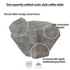 30 Inch Modern Art Coffee Table 3D Diamond Shape Solid Mango Wood Weathered Gray - UPT-276367 UPT-276367