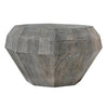 30 Inch Modern Art Coffee Table 3D Diamond Shape Solid Mango Wood Weathered Gray - UPT-276367 UPT-276367