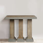 35 Inch Handcrafted Console Table Solid Mango Wood with Pillar Style Legs in Rustic Brown Finish By The Urban Port UPT-276368