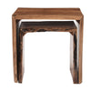 20 17 Inch Handcrafted Acacia Wood Nesting End Tables Live Edge Wood in Natural Brown Finish By The Urban Port UPT-276561