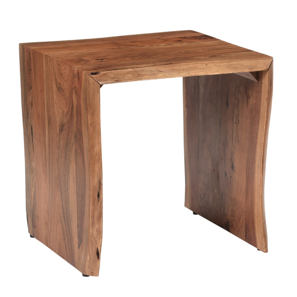 20 17 Inch Handcrafted Acacia Wood Nesting End Tables Live Edge Wood in Natural Brown Finish By The Urban Port UPT-276561