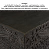 38 Inch Handcrafted Mango Wood Square Coffee Table Artisanal Carved Mesh Base Black By The Urban Port UPT-276562