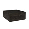 38 Inch Handcrafted Mango Wood Square Coffee Table Artisanal Carved Mesh Base Black By The Urban Port UPT-276562