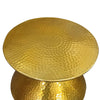 21 Inch Round Aluminum Side End Table Hammered Embossed Metal Surface Turned Pedestal Base Gold Brass Finish By The Urban Port UPT-276800