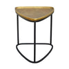 19 Inch Aluminum Side End Table Iron Frame Guitar Pick Shaped Top Antique Brass Black By The Urban Port UPT-276801