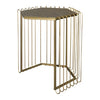 22 19 Inch 2 Piece Nesting End Side Table Set Hexagonal Top Wire Frame Metal Antique Brass By The Urban Port UPT-276802