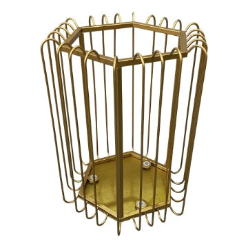 22 19 Inch 2 Piece Nesting End Side Table Set Hexagonal Top Wire Frame Metal Antique Brass By The Urban Port UPT-276802