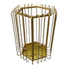 22 19 Inch 2 Piece Nesting End Side Table Set Hexagonal Top Wire Frame Metal Antique Brass By The Urban Port UPT-276802