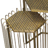 22 19 Inch 2 Piece Nesting End Side Table Set Hexagonal Top Wire Frame Metal Antique Brass By The Urban Port UPT-276802