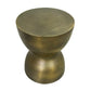 17 Inch Round End Accent Table Cast Aluminum Hourglass Shape Antique Brass Black By The Urban Port UPT-276803