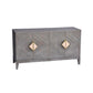 Abiel 55 Inch Mango Wood Sideboard Buffet Cabinet Console 4 Doors Inner Shelf Ornate Diamond Carving Gray By The Urban Port UPT-276807