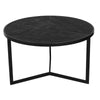 28 20 Inch Round Nesting Coffee Table Set Of 2 Handcrafted Mango Wood Charcoal Gray Top Black Iron Base By The Urban Port UPT-282966