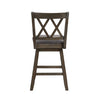 Jasmine 24 Handcrafted Rustic 360 Degree Swivel Counter Stool Chair Distressed Walnut Brown Gray Seat Cushion By The Urban Port UPT-295407