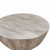 Distressed Mango Wood Coffee Table in Round Shape Washed Light Brown By the Urban Port UPT-32181