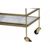 Modern Style Tubular Iron Bar Cart with 2 Mirrored Shelves Gold By The Urban Port UPT-71700