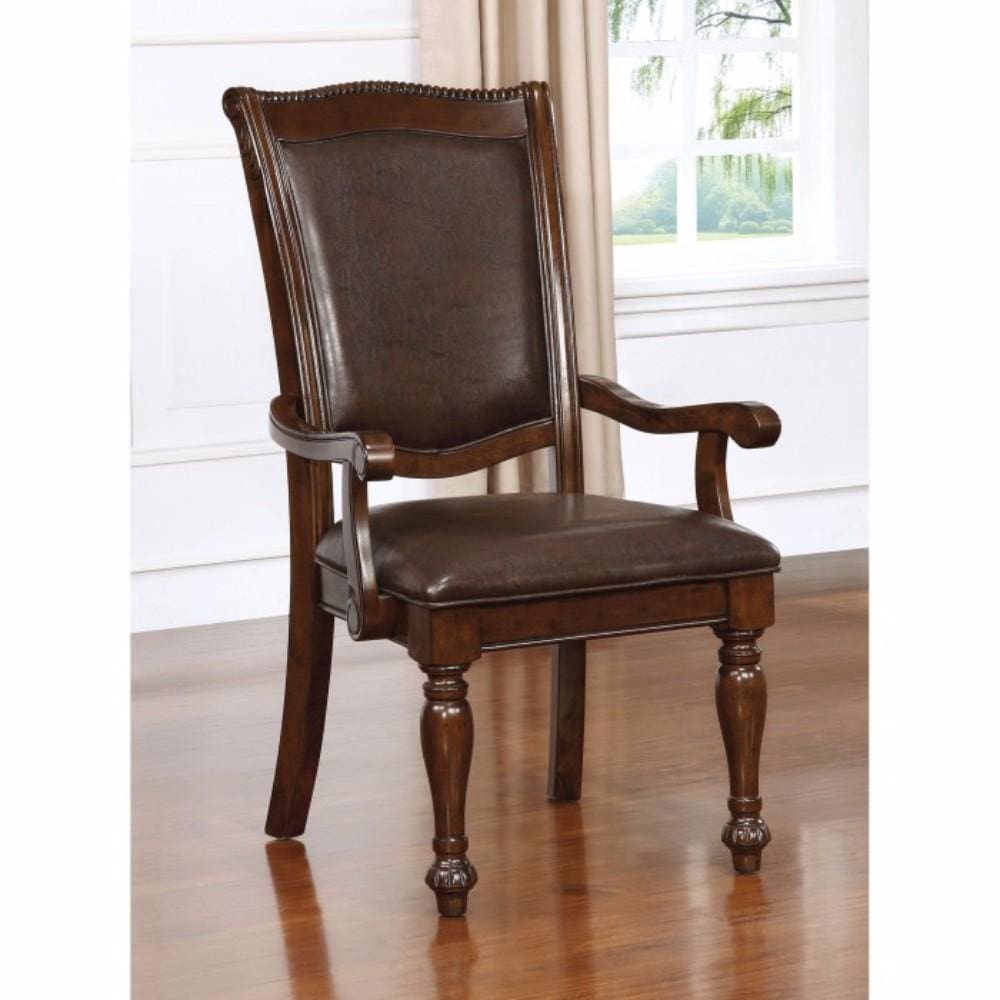 Alpena Traditional Arm Chairs, Set of 2, Cherry Brown By Casagear Home