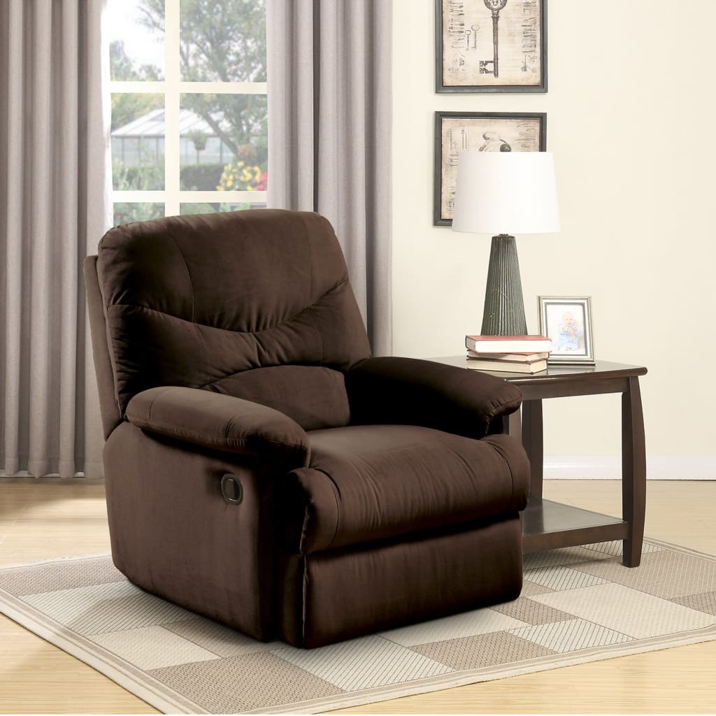 Arcadia Microfiber Glider Recliner, Chocolate Brown