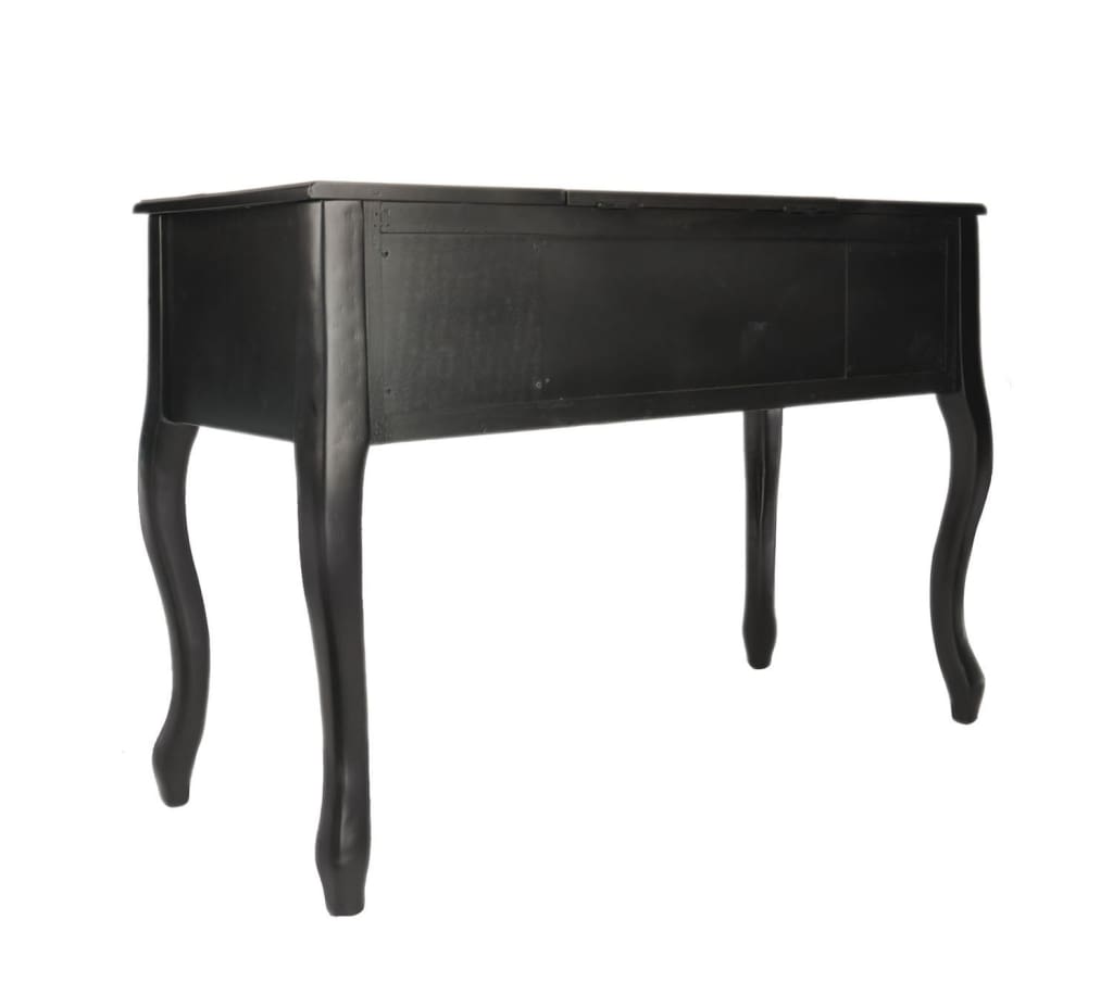 Cherub Vanity Set Featuring Stool And Mirror Black By Poundex PDX-F4146