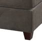 Cocktail Ottoman In Charcoal Gray Waffle Suede Fabric PDX-F7119