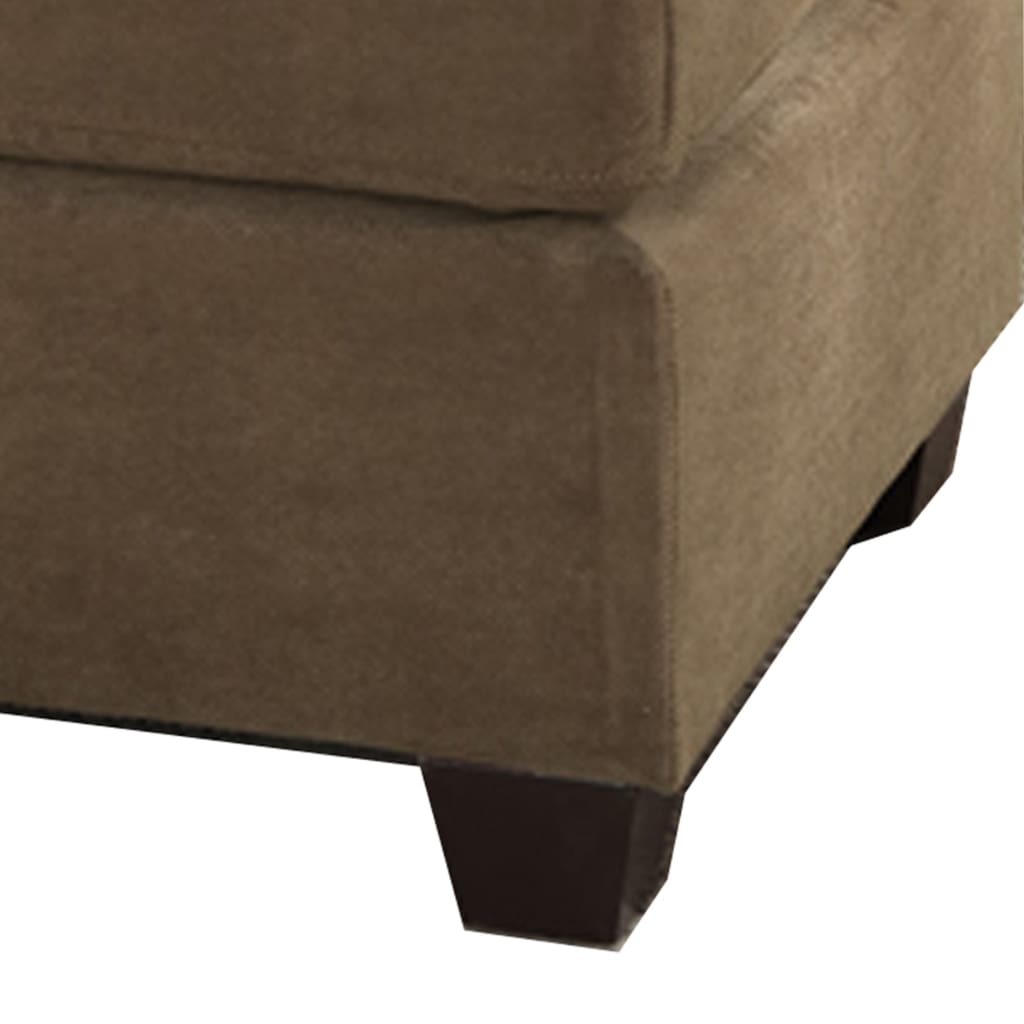 Cocktail Ottoman In Light Brown Waffle Suede Fabric PDX-F7120