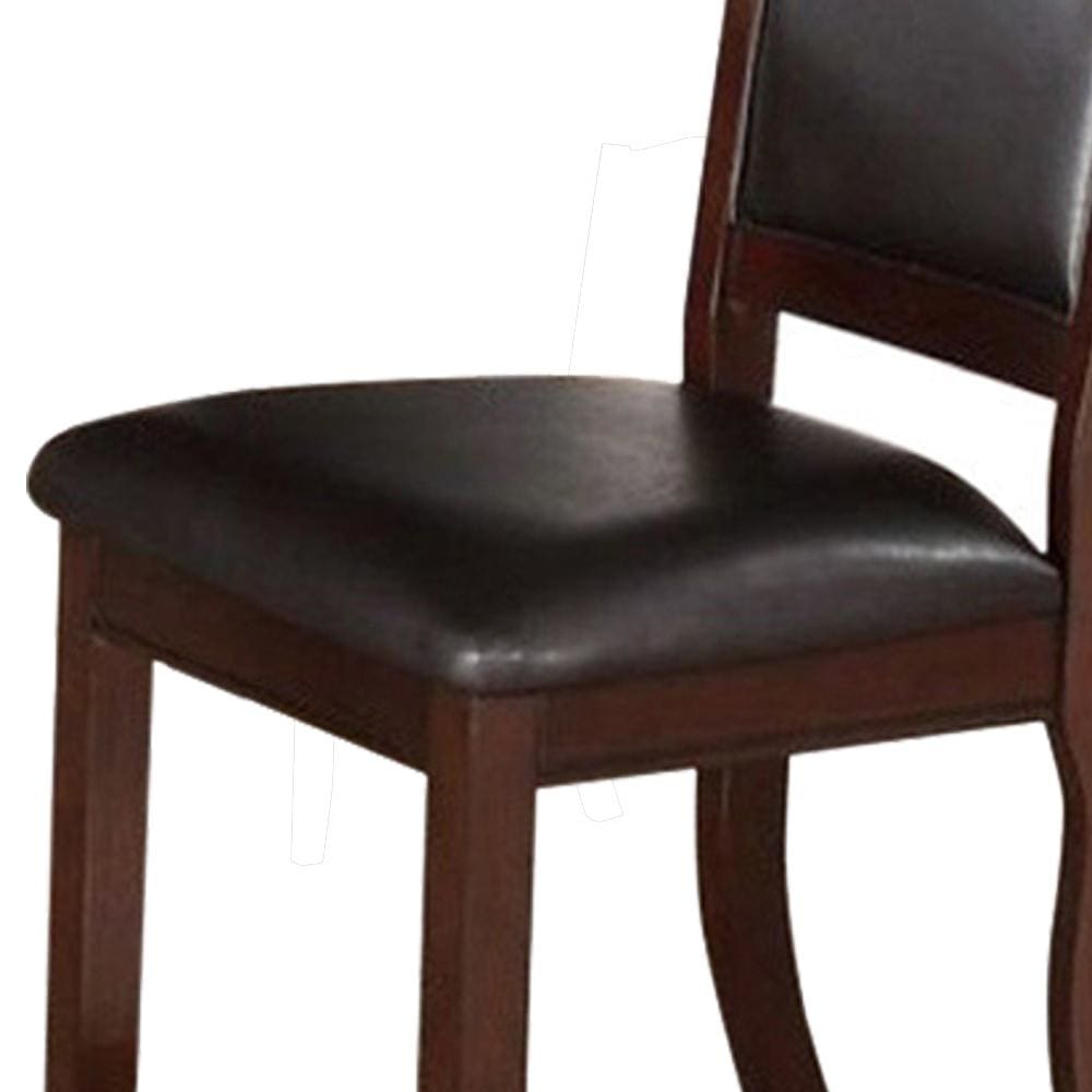 Contemporary Rubber Wood Dining Chair Set Of 2 Brown And Black PDX-F1338