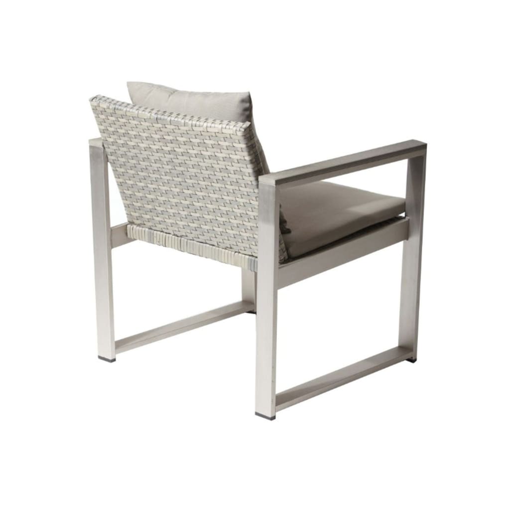 Exquisitly Aluminum Upholstered Cushioned Chair with Rattan Gray/Taupe BM172109