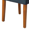 Fabric Upholstered Parson Dining Chair with Wooden Legs Navy Blue and Brown Set of Two - K6805-F1570 KFN-K6805-F1570